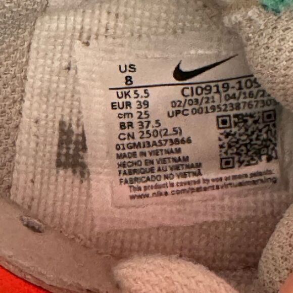 Nike Women's Sneakers Air Force 1 Low Shadow Sail Blue Green sz 8 CI0919-109 - Picture 10 of 10